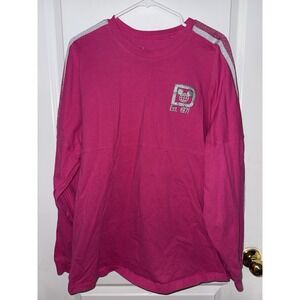 Walt Disney World Spirit Jersey Size X-Large Pink Silver Long Sleeve Crew